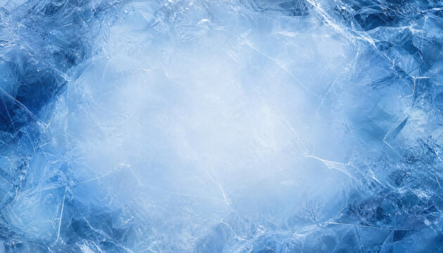 Abstract blue ice texture background with cracks