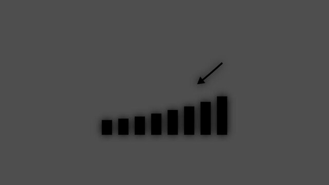 Glowing Bar Chart with Downward Arrow Decreasing Market Graphic - Financial Loss Business Video
