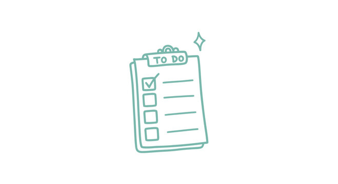 Simple Line Drawing of Checklist Document.