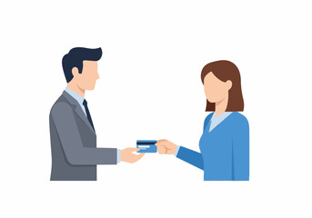 Fototapeta premium Businesswoman Awarding Recognition to Male Colleague in Office