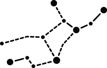 Minimalist night sky map silhouette featuring constellation for astronomy and astronomy presentation © THANKYOU
