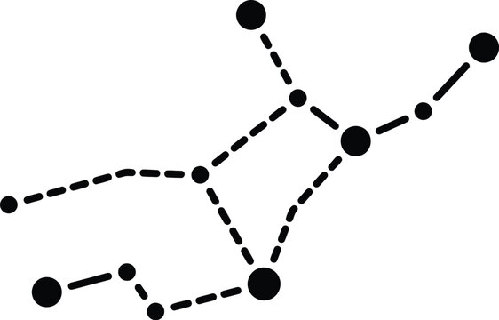 Minimalist night sky map silhouette featuring constellation for astronomy and astronomy presentation