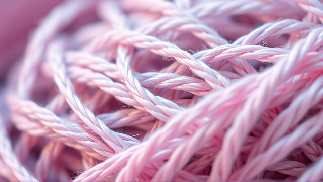 Conductive yarn textile texture with extreme macro and pastel