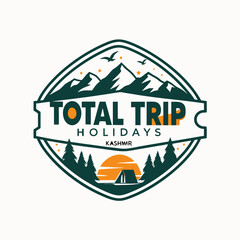 Fototapeta premium Travel, trip, holiday logo, vector, Total Trip Holidays, Kashmir