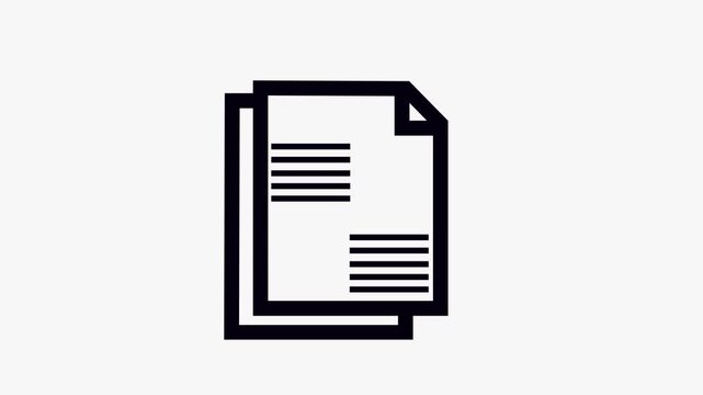 Animated document file with red x error symbol for UI and UX animation interface 4k video.