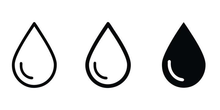 Water drop shape. Blue water drops set. Water or oil drop vector illustration