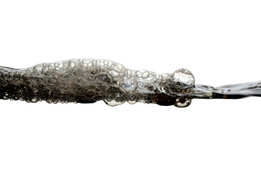 Dark cola soda bubbles and carbonated liquid surface isolated as transparent PNG refreshment element