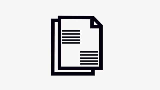 Animated document file with warning alert symbol for UI and software notifications animation motion interface 4k video.