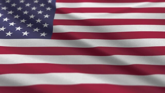 Realistic American Flag Waving in the Wind Loop Animation