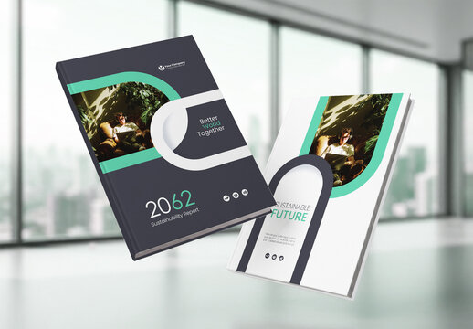 Modern Eco Friendly Sustainability Annual Report Cover and Company Profile Template.	
