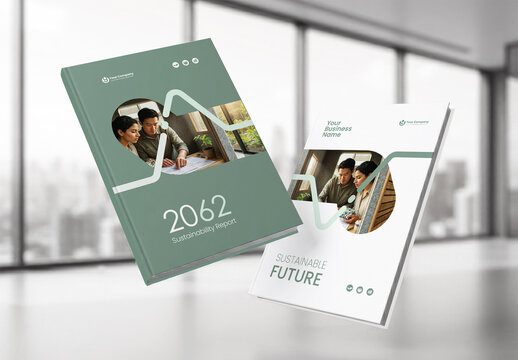 Modern Eco Friendly Sustainability Annual Report Cover and Company Profile Template.	
