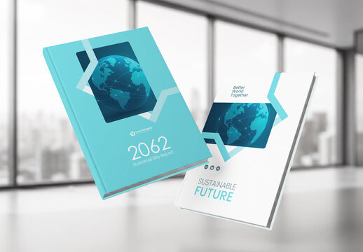Modern Eco Friendly Sustainability Annual Report Cover and Company Profile Template.	
