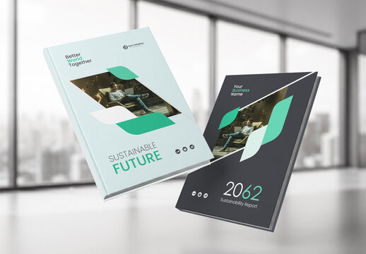 Modern Eco Friendly Sustainability Annual Report Cover and Company Profile Template.	
