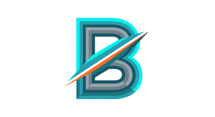 Modern stylized letter b with pencil and paintbrush © AsDesignz