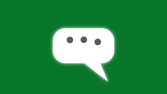 Type three dots looping progress icon on green screen. screen, sign, upload motion animation, Typing loading dots, Minimal typing loading dots animation, Dots typing icon for chat. 4k video