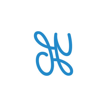 letter dy simple thread wire linked logo vector