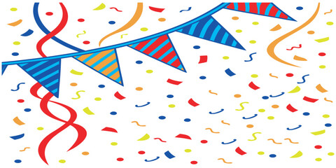 Fototapeta premium Party streamers and confetti, celebratory design, festive elements.