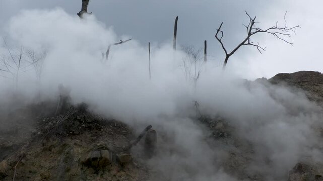 Static camcorder footage of sulfur vents in Valencia, Negros Oriental