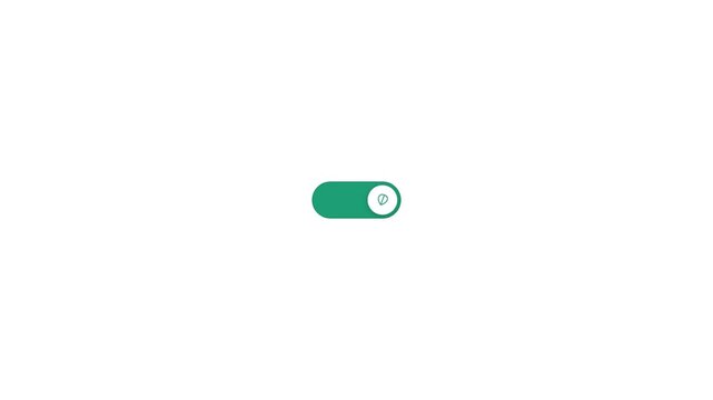 Minimalist green toggle switch icon isolated on a clean white background.