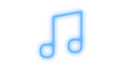 Glowing neon music note icon isolated on transparent background. Audio melody symbol. Sound player button. Musical quaver. Nightclub dj sign. Media ui. © mominulim