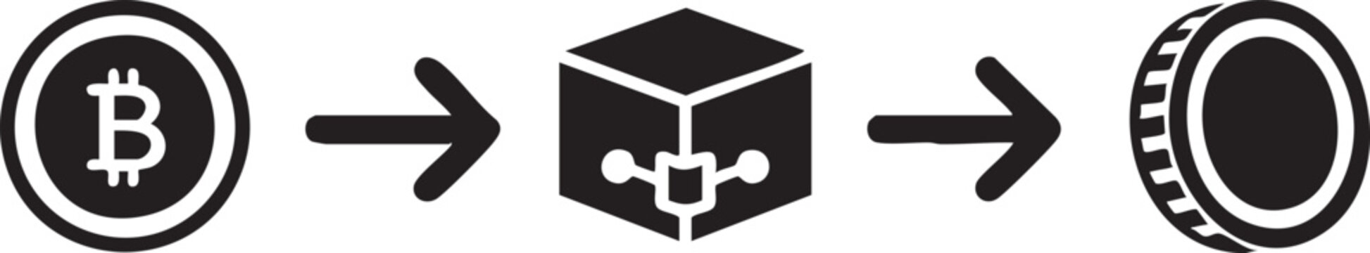 Bitcoin crypto exchange and coin conversion icon with exchange