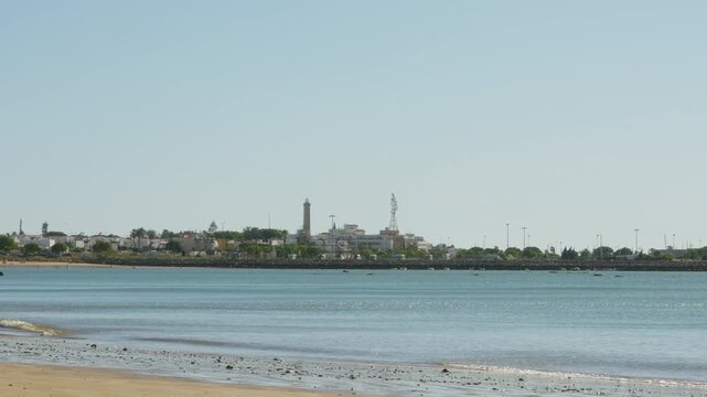 Chipiona as seen from the Playa Micaela, Cadiz, Spain
