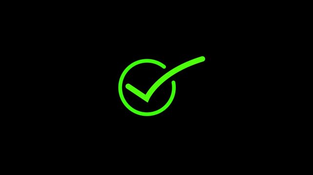 check animated icon signs, mark, illustration, symbol, check, yes, checkmark, 4k video.