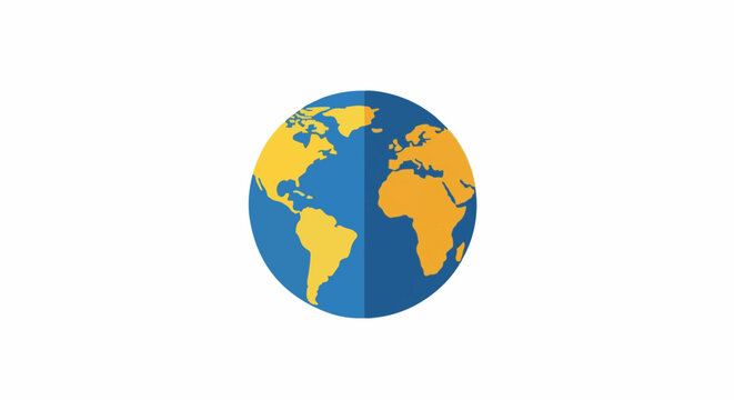 A simple graphic illustration of a globe