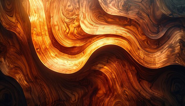 Vibrant abstract orange wave pattern.