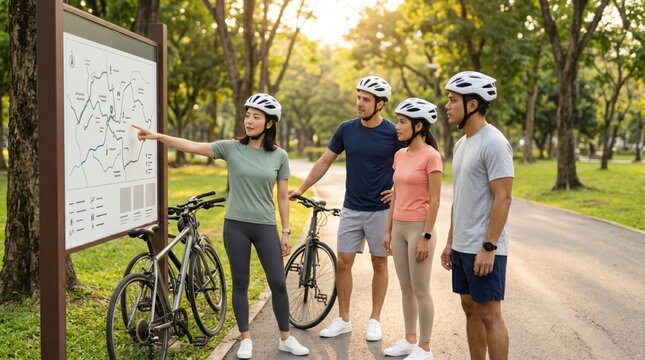 Urban Cycling Group Day - Group reviewing generic route map