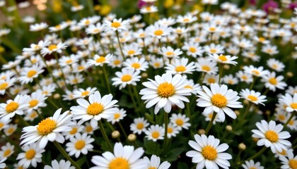 Fototapeta premium Spring Meadow Bright Sunshine with Daisies