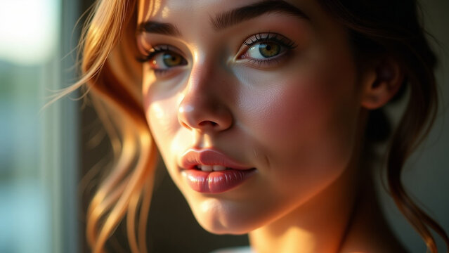 House creative design style iteration concept nature landscape photography Cute beautiful girl with shiny makeup