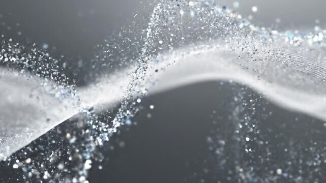 Abstract silver glitter waves with soft bokeh light