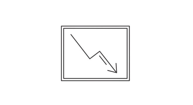 Downward Trend Graph Icon - Business Decline and Financial Loss Concept