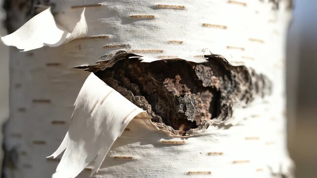 Ai generated art birch tree bark close-up nature photography outdoor macro view generative ai creativity