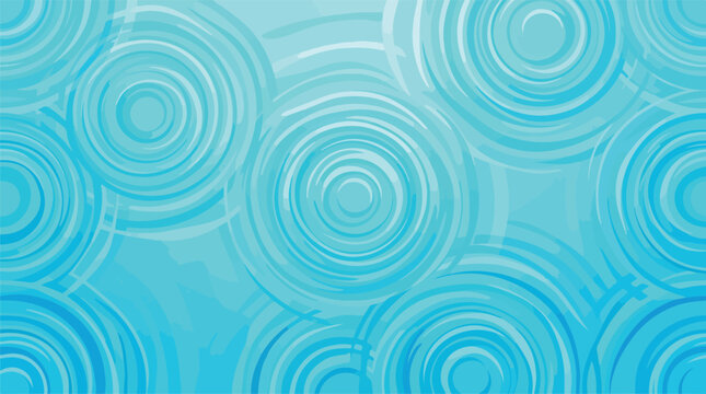 Blue water ripples with concentric circular abstract patterns