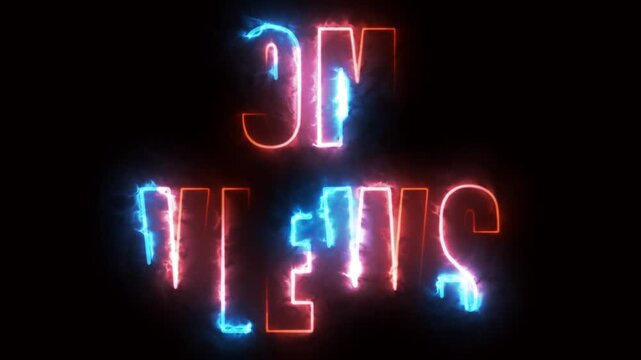 neon text for views on black background