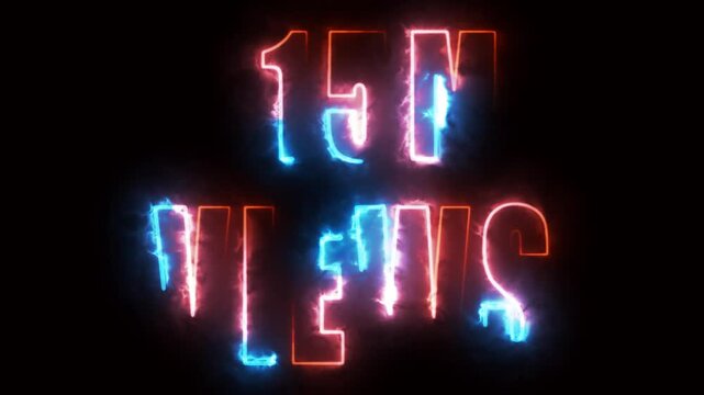 neon text for views on black background
