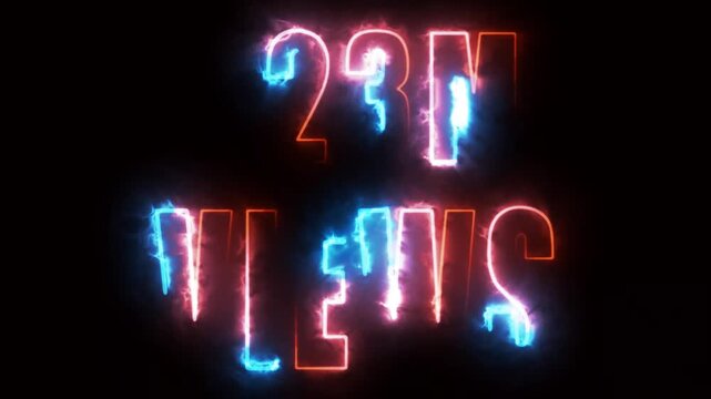 neon text for views on black background