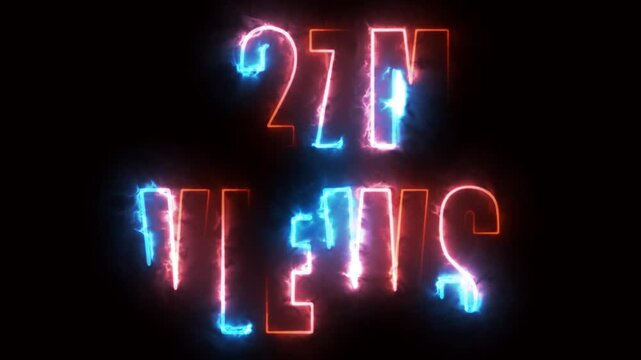 neon text for views on black background