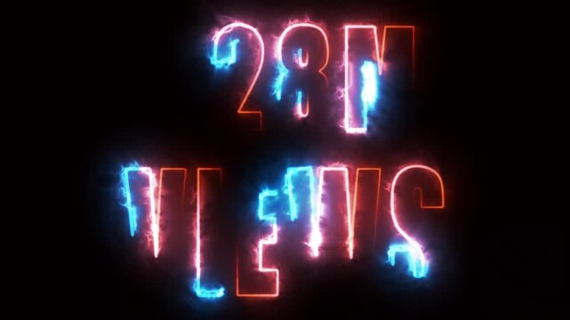 neon text for views on black background