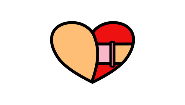 Safe sex symbol, color vector illustration