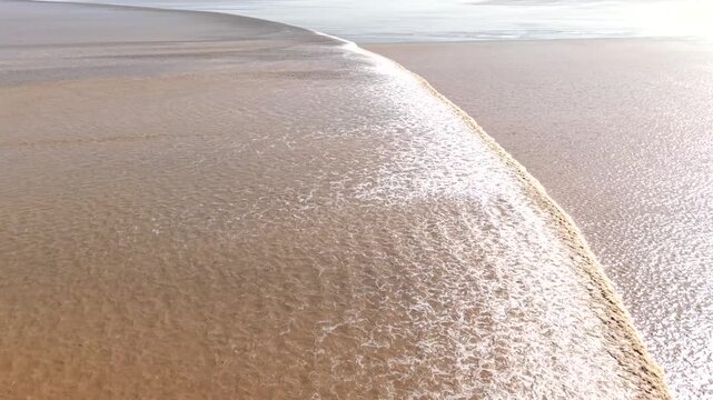 aerial view of natural miracle of Qiantang River Tide, Jiaxing, China