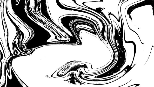 Mix of a white and black paint, closeup. Abstract marbling texture. Handmade ebru marble texture.