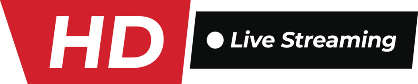HD Live Streaming Banner Design Featuring High Definition Broadcast Label for Online Video, Live Events, Media Channels, and Digital Streaming Platforms