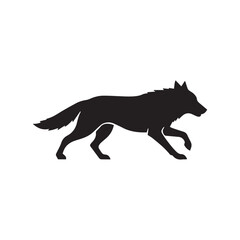 Fototapeta premium vector black wolf silhouette