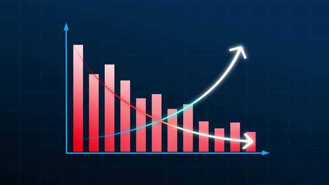 Loss analysis chart animation drops on dark grid lines. Corporate loss analysis chart animation tracks balance deficits. Modern loss analysis chart animation details crashes.