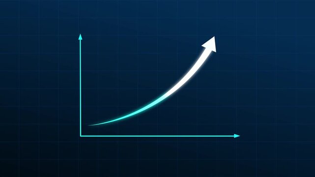 Exponential growth chart animation rises on grids. Corporate exponential growth chart animation tracks company targets. Modern exponential growth chart animation details loops.