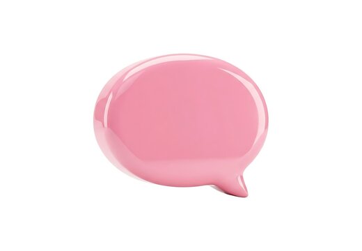 Shiny 3d pink speech bubble icon