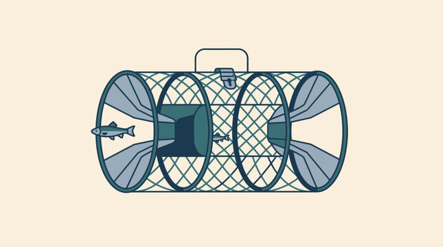 Fish Trap Vector Illustration